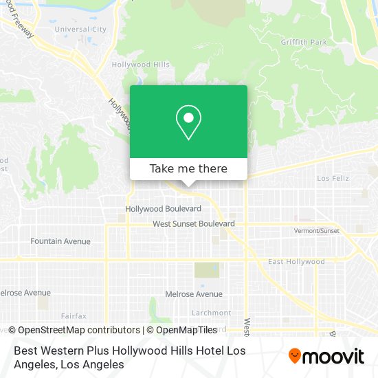 Best Western Plus Hollywood Hills Hotel Los Angeles map