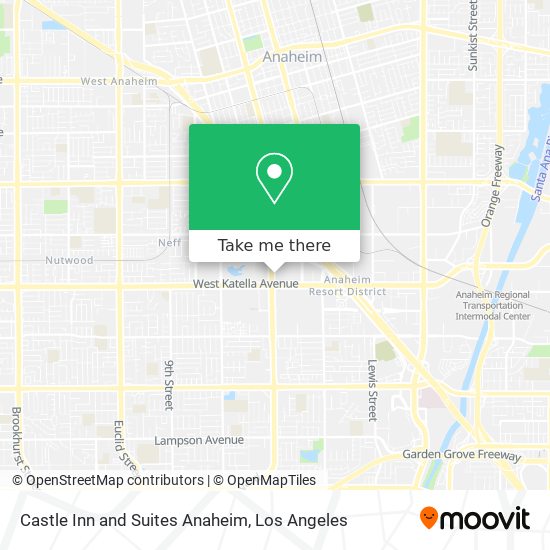 Castle Inn and Suites Anaheim map
