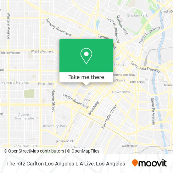The Ritz Carlton Los Angeles L A Live map
