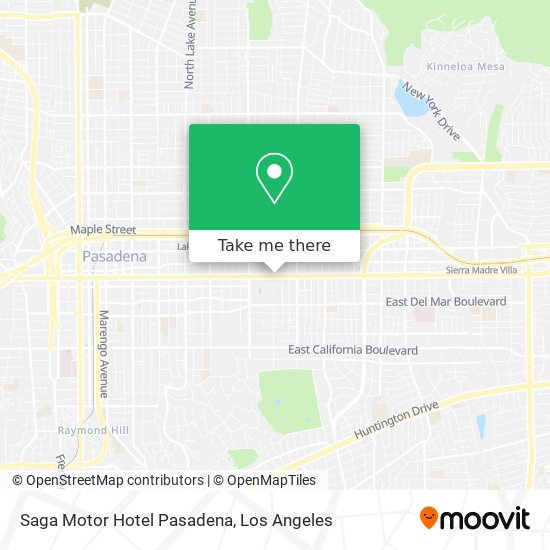 Saga Motor Hotel Pasadena map