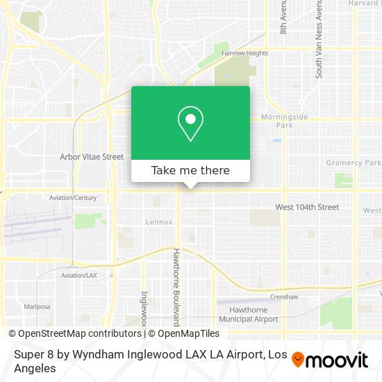 Super 8 by Wyndham Inglewood LAX LA Airport map