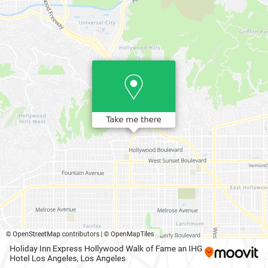 Mapa de Holiday Inn Express Hollywood Walk of Fame an IHG Hotel Los Angeles