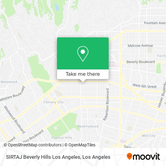 Mapa de SIRTAJ Beverly Hills Los Angeles