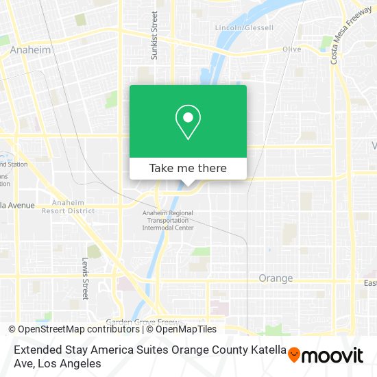 Mapa de Extended Stay America Suites Orange County Katella Ave