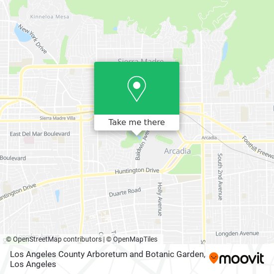 Los Angeles County Arboretum and Botanic Garden map