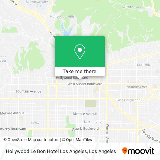 Hollywood Le Bon Hotel Los Angeles map