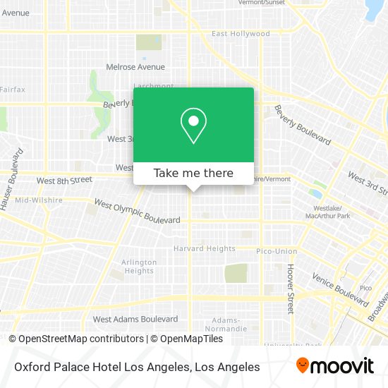 Oxford Palace Hotel Los Angeles map