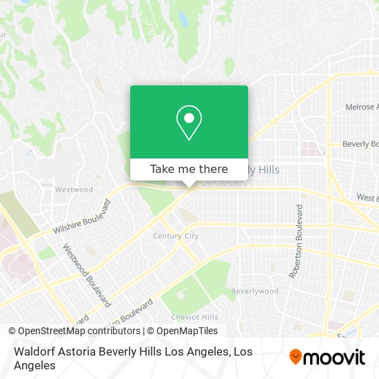 Mapa de Waldorf Astoria Beverly Hills Los Angeles