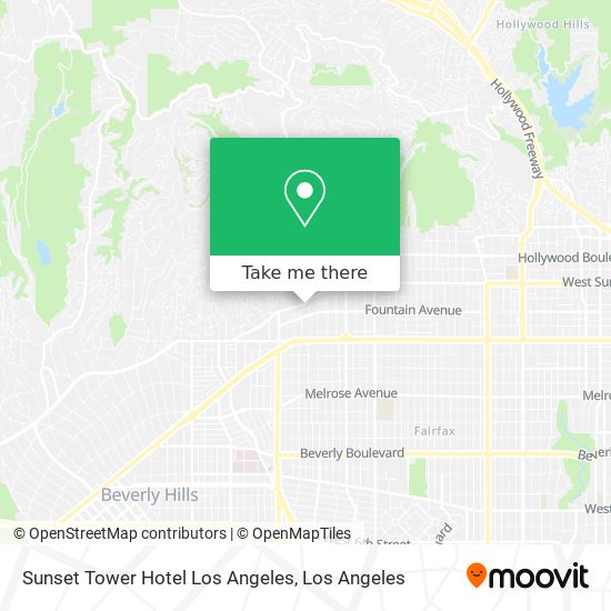 Mapa de Sunset Tower Hotel Los Angeles
