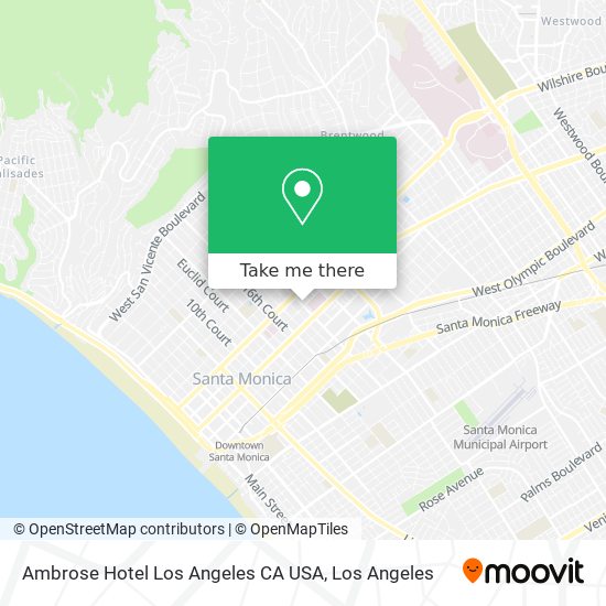 Mapa de Ambrose Hotel Los Angeles CA USA