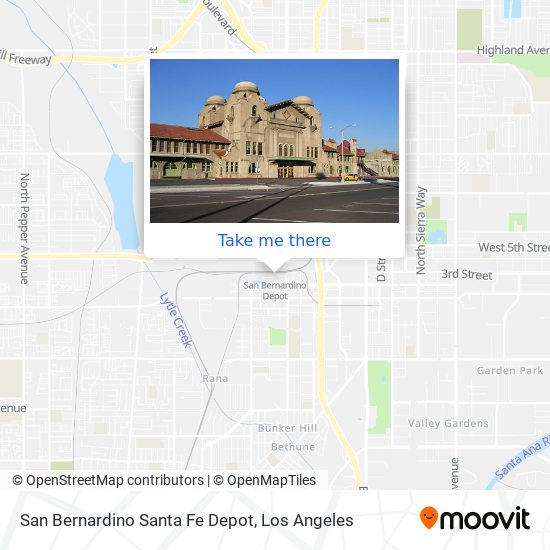 San Bernardino Santa Fe Depot map