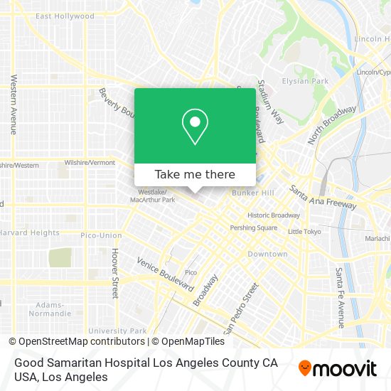 Good Samaritan Hospital Los Angeles County CA USA map