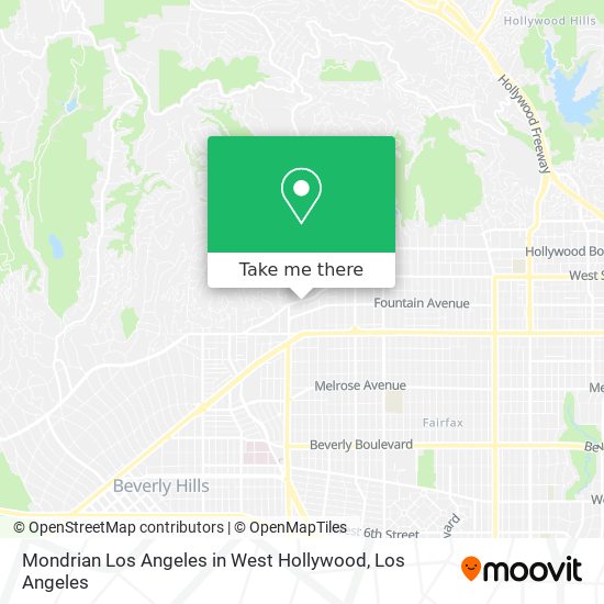 Mondrian Los Angeles in West Hollywood map