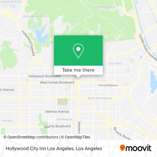 Hollywood City Inn Los Angeles map