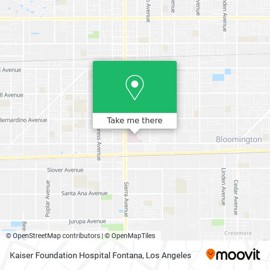 Mapa de Kaiser Foundation Hospital Fontana