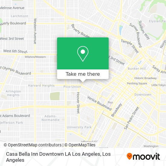 Mapa de Casa Bella Inn Downtown LA Los Angeles