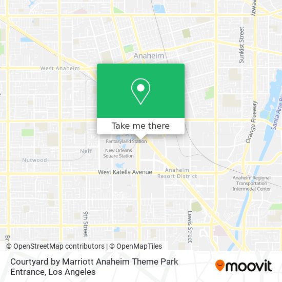 Mapa de Courtyard by Marriott Anaheim Theme Park Entrance