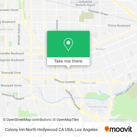 Mapa de Colony Inn North Hollywood CA USA