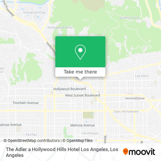 The Adler a Hollywood Hills Hotel Los Angeles map