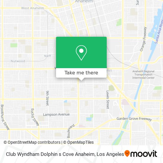 Club Wyndham Dolphin s Cove Anaheim map