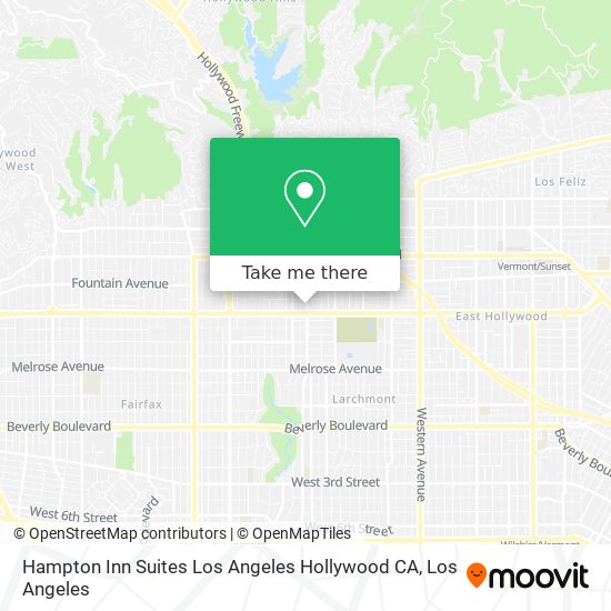 Mapa de Hampton Inn Suites Los Angeles Hollywood CA