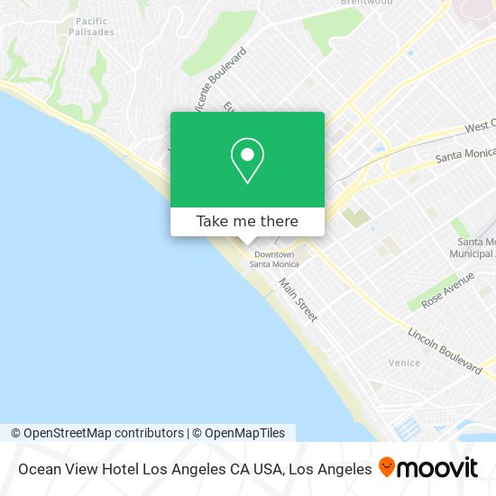 Mapa de Ocean View Hotel Los Angeles CA USA