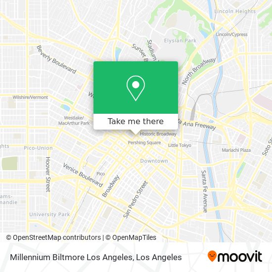 Mapa de Millennium Biltmore Los Angeles