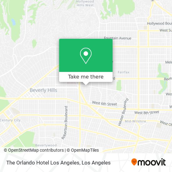 The Orlando Hotel Los Angeles map