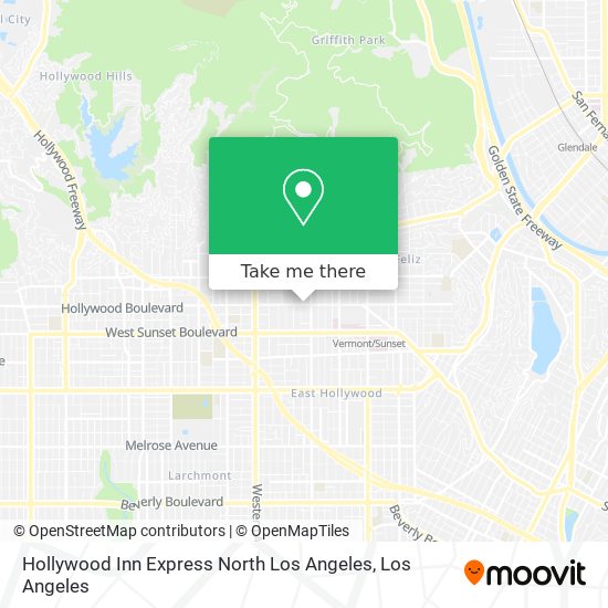 Mapa de Hollywood Inn Express North Los Angeles