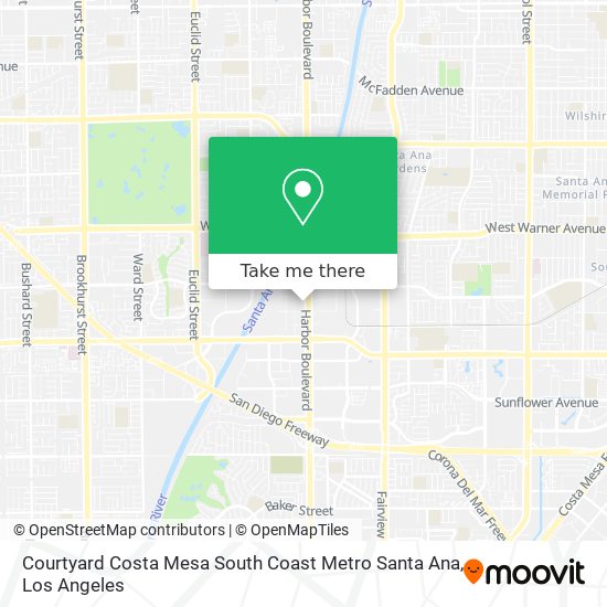 Mapa de Courtyard Costa Mesa South Coast Metro Santa Ana