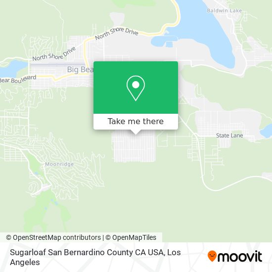 Mapa de Sugarloaf San Bernardino County CA USA