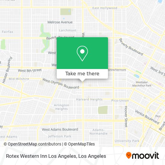 Mapa de Rotex Western Inn Los Angeles