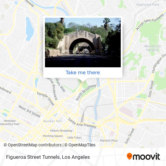 Figueroa Street Tunnels map
