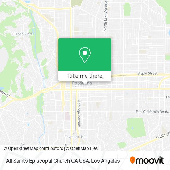 All Saints Episcopal Church CA USA map