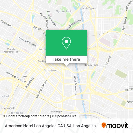 American Hotel Los Angeles CA USA map