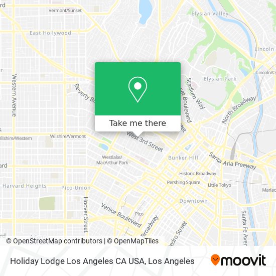 Mapa de Holiday Lodge Los Angeles CA USA