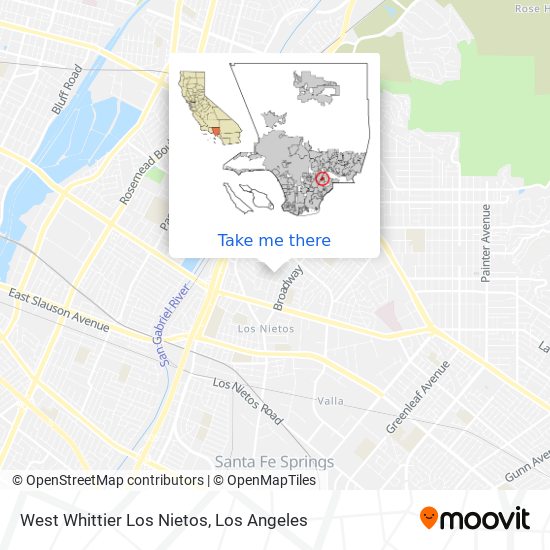 Mapa de West Whittier Los Nietos