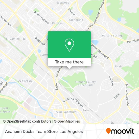 Mapa de Anaheim Ducks Team Store