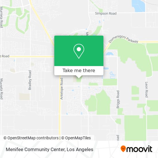 Menifee Community Center map