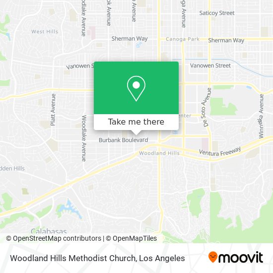 Woodland Hills Methodist Church map