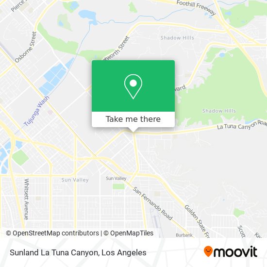 Sunland La Tuna Canyon map