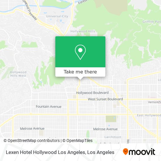 Mapa de Lexen Hotel Hollywood Los Angeles