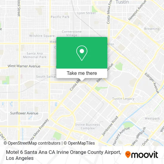 Motel 6 Santa Ana CA Irvine Orange County Airport map