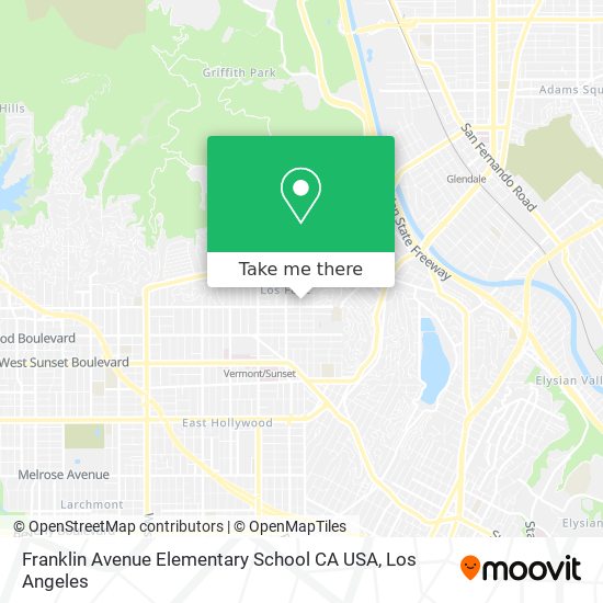 Mapa de Franklin Avenue Elementary School CA USA