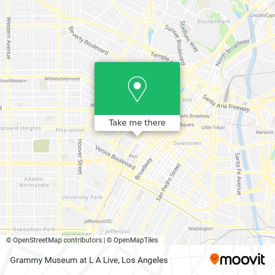 Grammy Museum at L A Live map