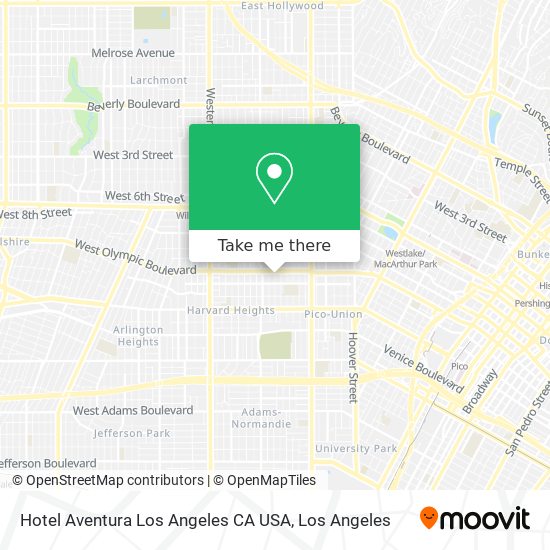 Mapa de Hotel Aventura Los Angeles CA USA