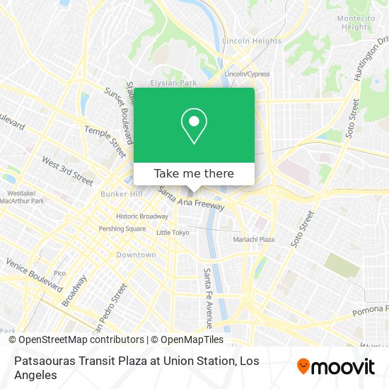Patsaouras Transit Plaza at Union Station map