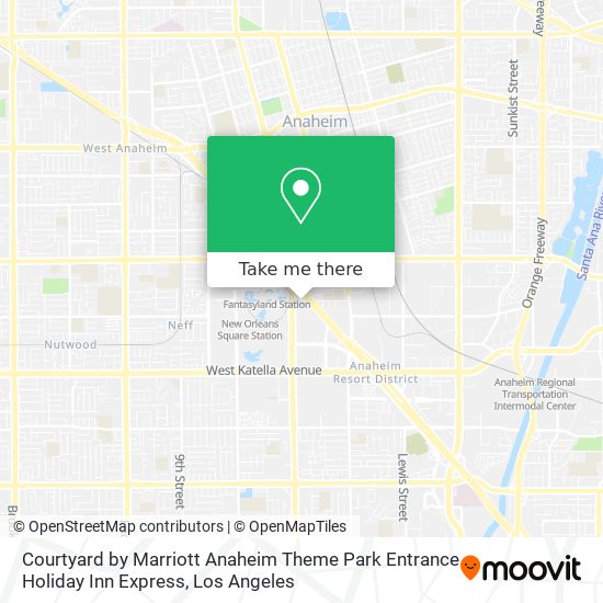 Mapa de Courtyard by Marriott Anaheim Theme Park Entrance Holiday Inn Express