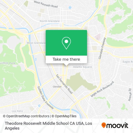 Theodore Roosevelt Middle School CA USA map