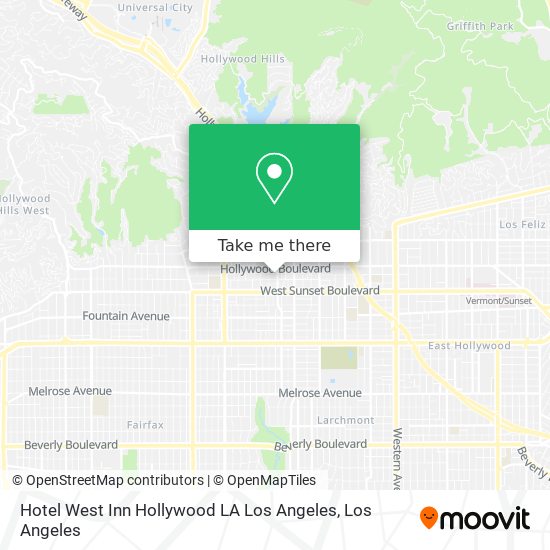 Hotel West Inn Hollywood LA Los Angeles map
